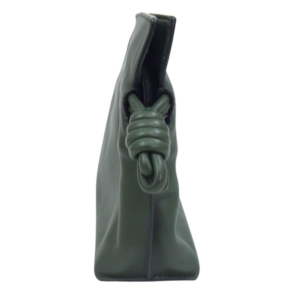 LOEWE ロエベ フラメンコ クラッチ ミニ 2Way ショルダー カーフ レザー バッグ カーキ カーキ系【中古】