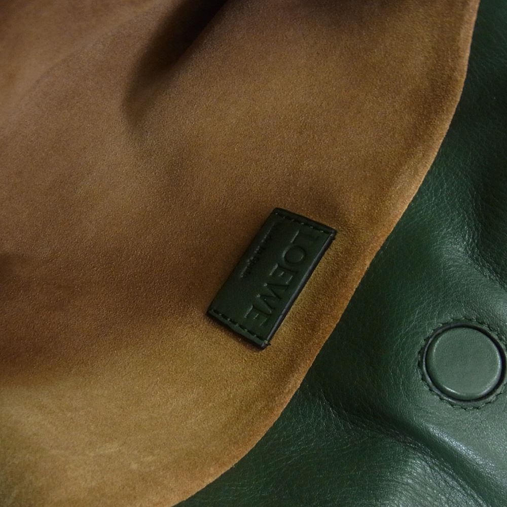 LOEWE ロエベ フラメンコ クラッチ ミニ 2Way ショルダー カーフ レザー バッグ カーキ カーキ系【中古】