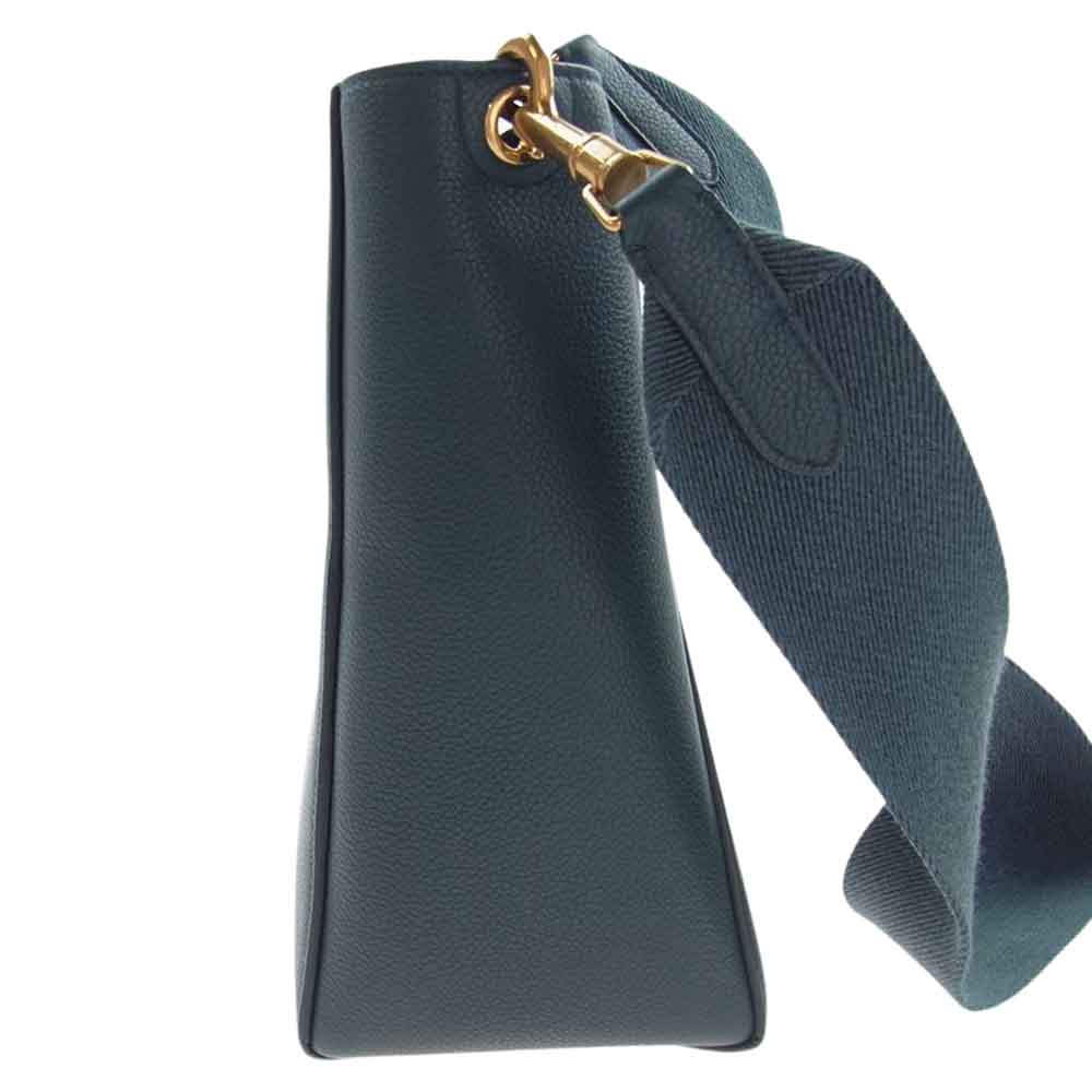 CELINE セリーヌ サングル スモール レザー バケット ショルダー バッグ グリーン系【中古】
