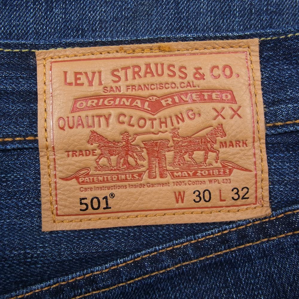 Levi's リーバイス 00501-1168 501 ボタンフライ ストレート デニム パンツ オーセンティック ヴィンテージ レプリカ インディゴブルー系 30【中古】