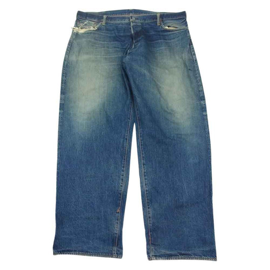 EVISU エヴィス 道楽 ペイント デニム パンツ イエロー インディゴブルー系 44【中古】