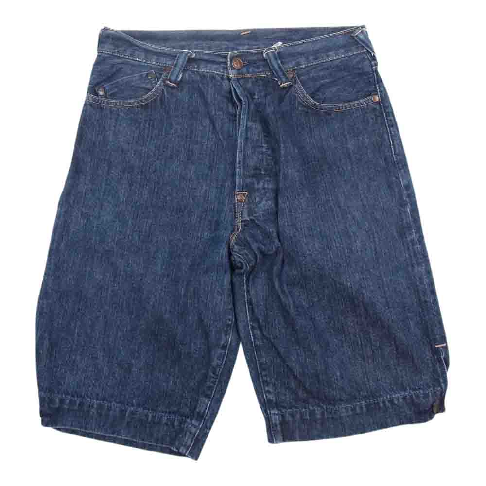 EVISU エヴィス YAMANE ヤマネ ビッグカモメ ピンク ペイント デニム ショーツ ショート パンツ  インディゴブルー系 30【中古】