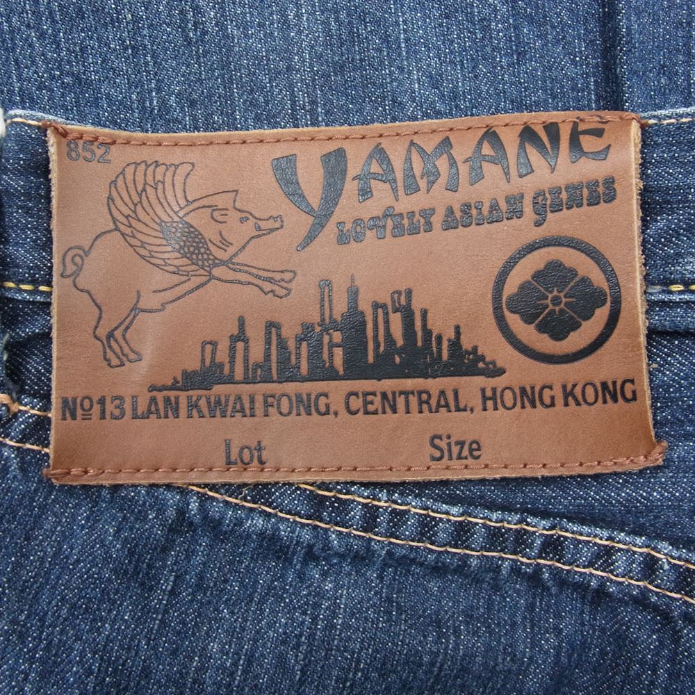 EVISU エヴィス YAMANE ヤマネ ビッグカモメ レッド ペイント デニム ショーツ ショート パンツ  インディゴブルー系 30【中古】