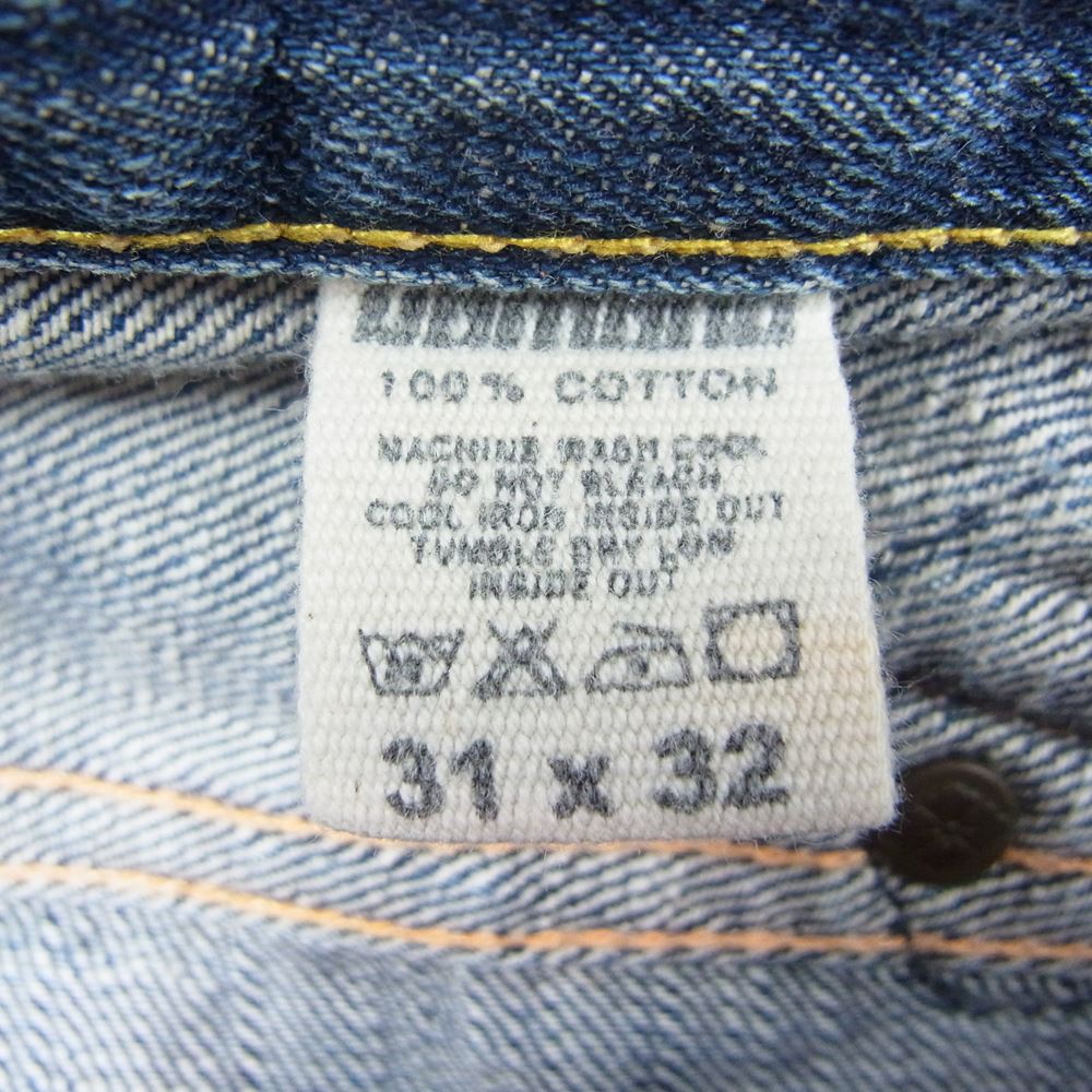 EVISU エヴィス YAMANE ヤマネ レッド ペイント バックストラップ付 デニム パンツ  インディゴブルー系 31【中古】