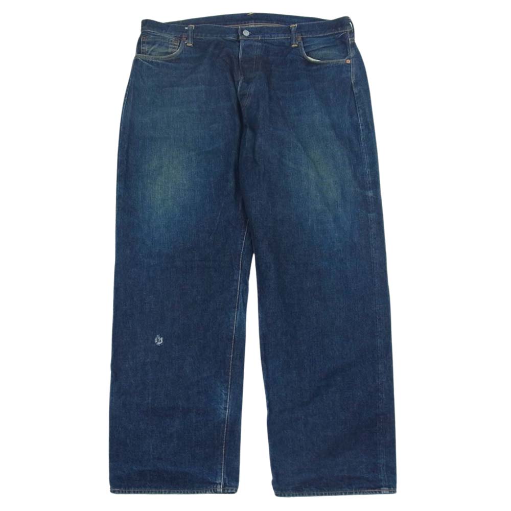 EVISU エヴィス ビッグカモメ ペイント 赤耳 デニム パンツ ブルー  インディゴブルー系 44【中古】
