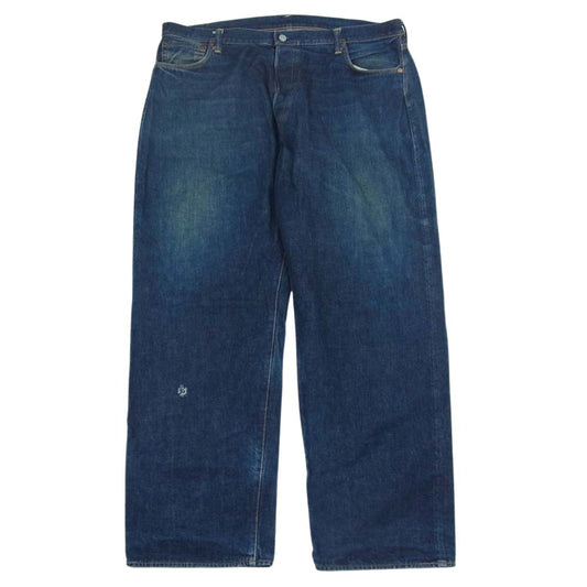 EVISU エヴィス ビッグカモメ ペイント 赤耳 デニム パンツ ブルー  インディゴブルー系 44【中古】
