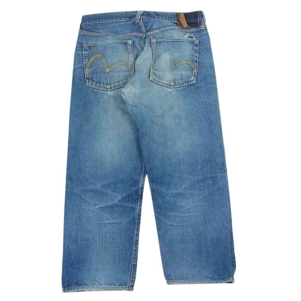 EVISU エヴィス No2 SPECIAL カモメ ペイント 赤耳 デニム パンツ   インディゴブルー系【中古】