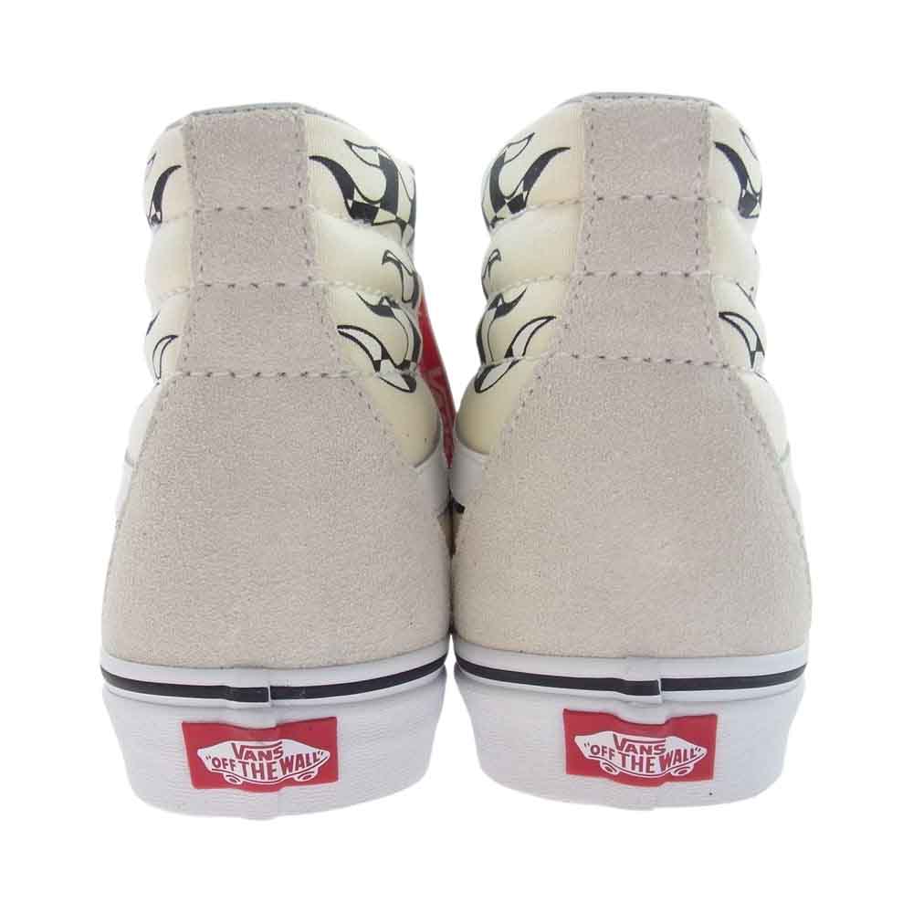 VANS バンズ SK8 HI バンズ スケートハイ WHITE CHECKER FLAMES チェッカーフレイム ハイカット スニーカー オフホワイト系 27.0cm【新古品】【未使用】【中古】