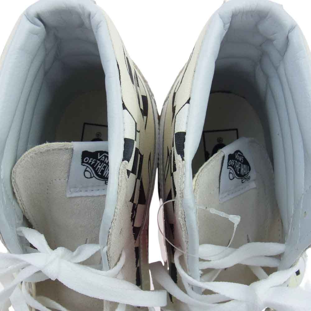 VANS バンズ SK8 HI バンズ スケートハイ WHITE CHECKER FLAMES