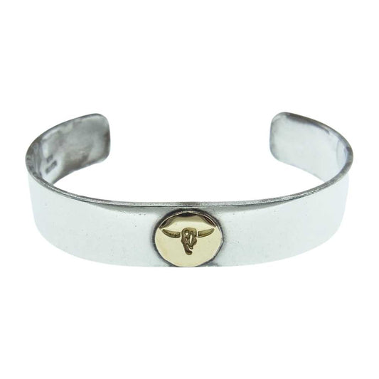 タディアンドキング ロングホーン 平打ち バングル GP K18 SILVER シルバー系【中古】