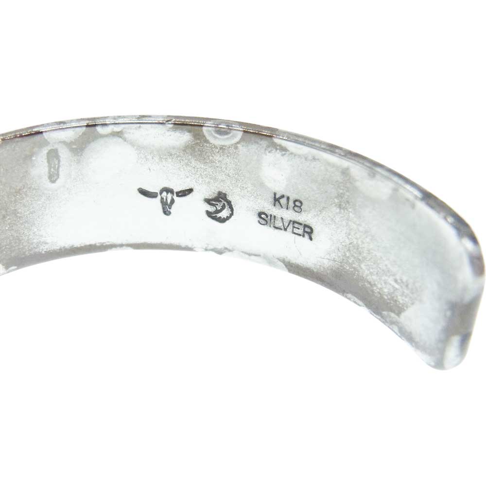 タディアンドキング ロングホーン 平打ち バングル GP K18 SILVER シルバー系【中古】
