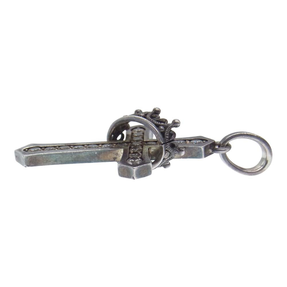 Justin Davis ジャスティンデイビス SPJ122 CROSS WITH CROWN STONE クロス クラウン ストーン ペンダントトップ シルバー系【中古】