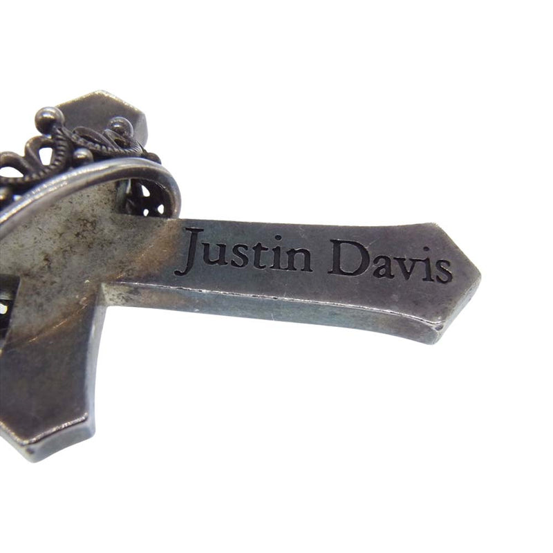 Justin Davis ジャスティンデイビス SPJ122 CROSS WITH CROWN STONE クロス クラウン ストーン ペンダントトップ シルバー系【中古】