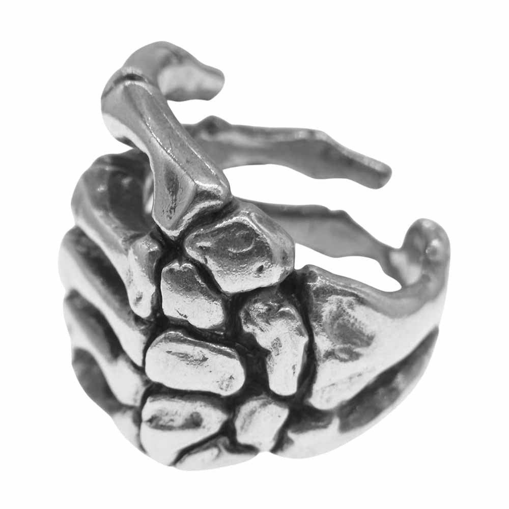 CRAZY PIG クレイジーピッグ ギャランティ付属 Bone Hand Ring ボーン ハンド リング シルバー系 16号【中古】