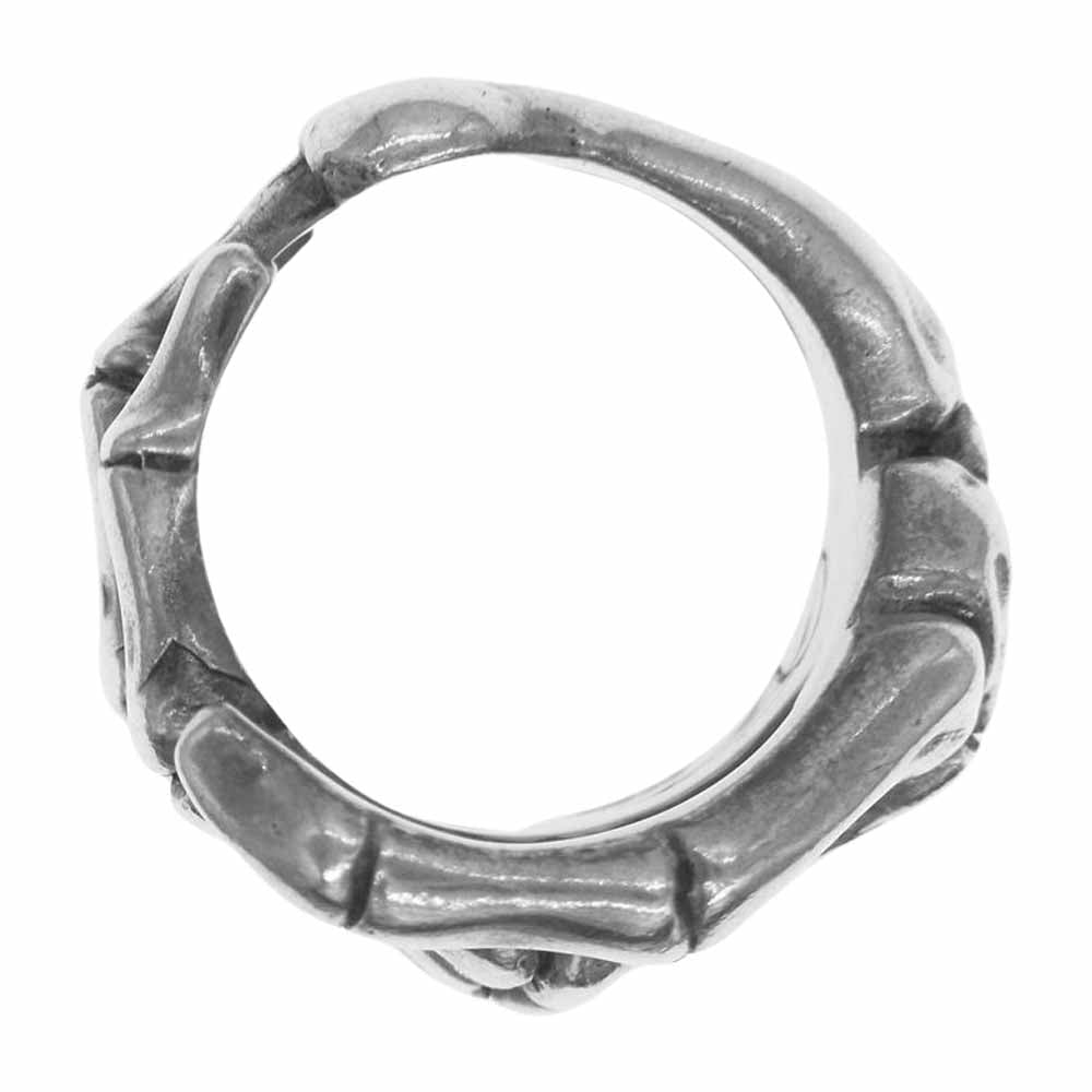 CRAZY PIG クレイジーピッグ ギャランティ付属 Bone Hand Ring ボーン ハンド リング シルバー系 16号【中古】