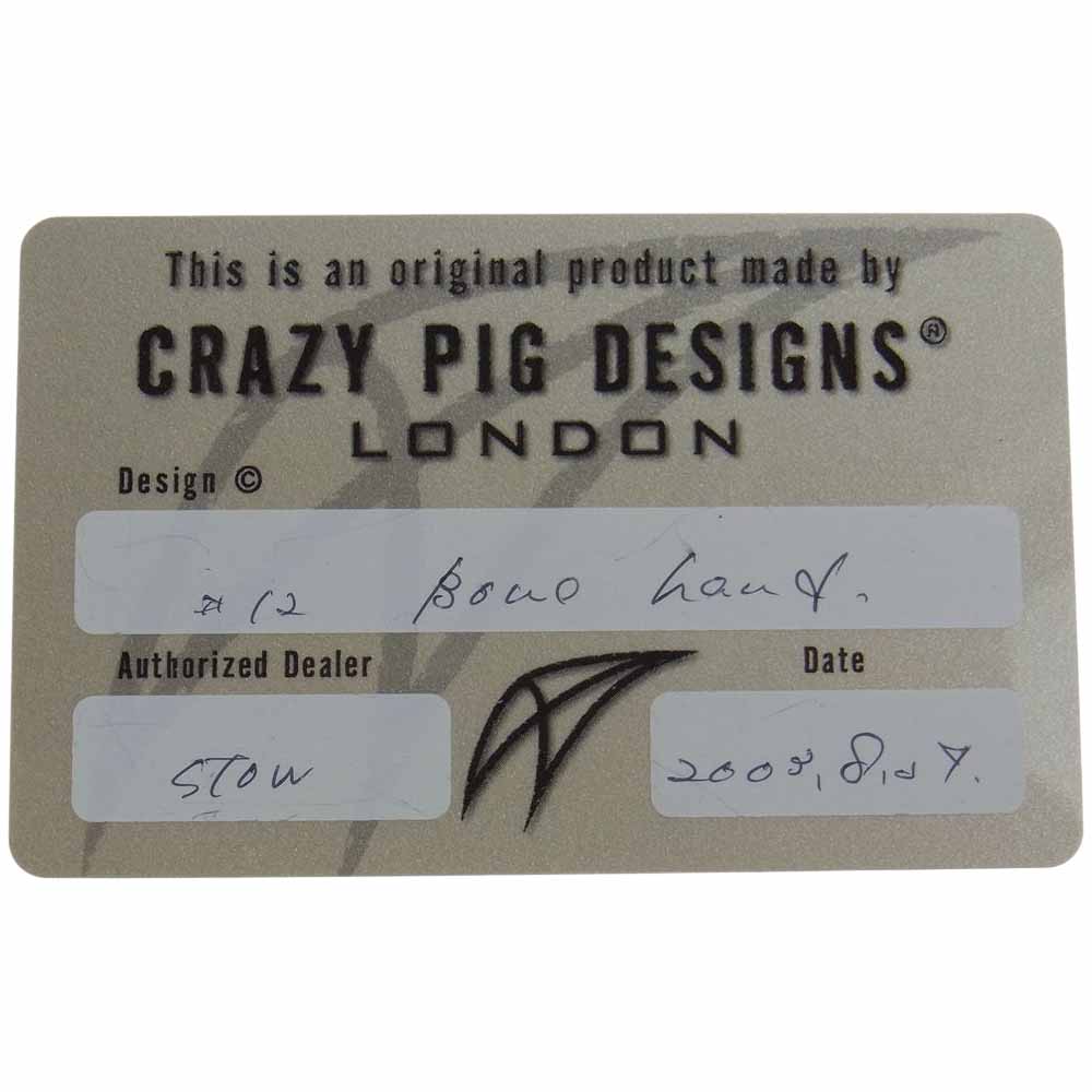 CRAZY PIG クレイジーピッグ ギャランティ付属 Bone Hand Ring ボーン ハンド リング シルバー系 16号【中古】