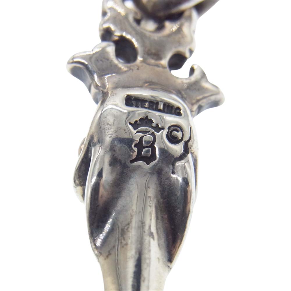 BILL WALL LEATHER ビルウォールレザー G.L.S KEY w/STONE グッドラック スカル キー パープルストーンカスタム ペンダントトップ シルバー系【中古】