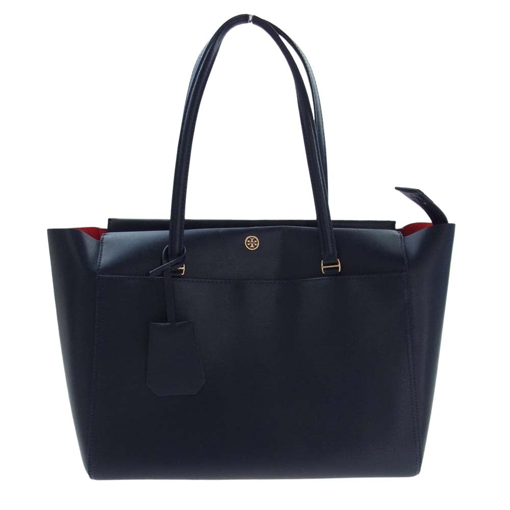 Tory Burch トリーバーチ レザー トートバッグ ネイビー系