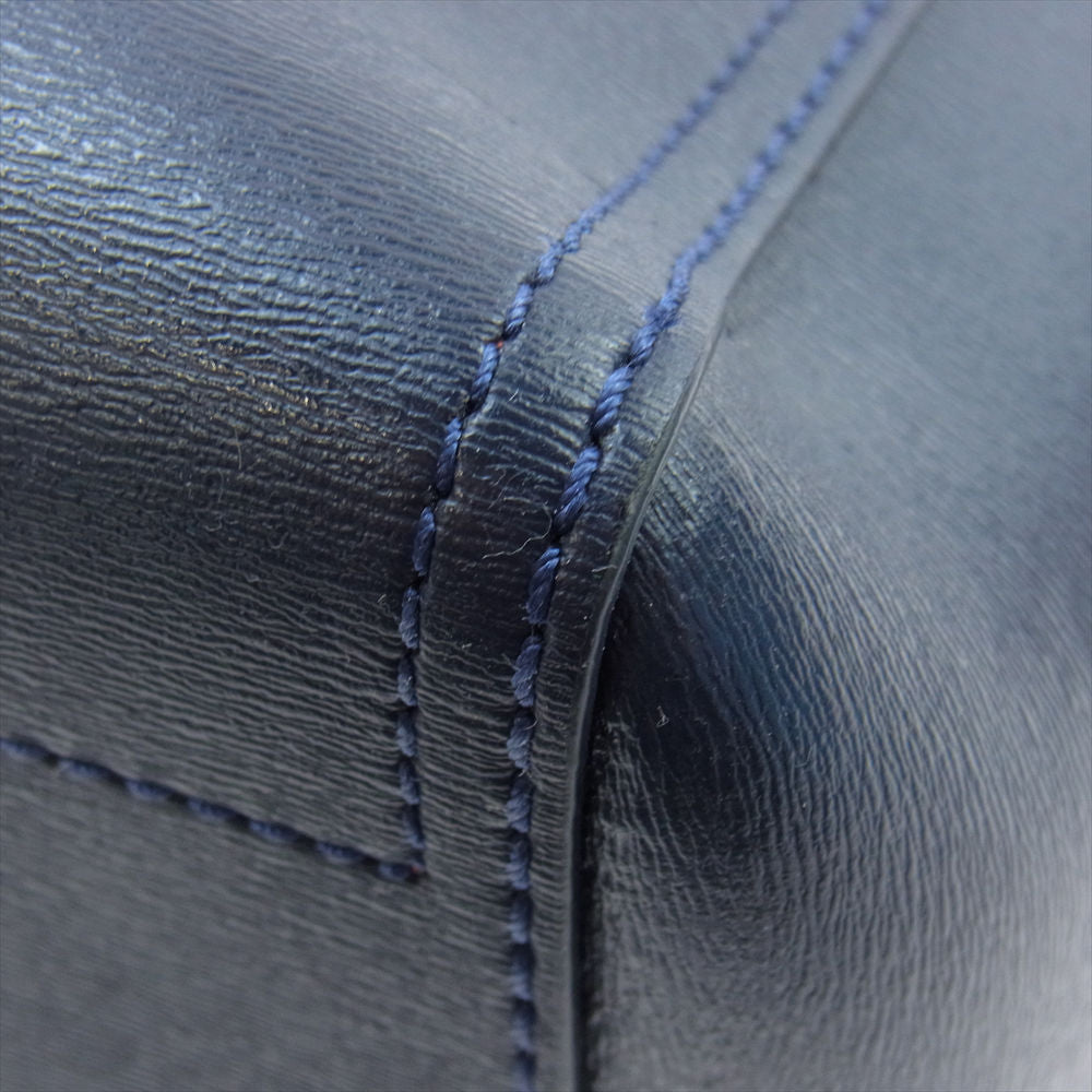 Tory Burch トリーバーチ レザー トートバッグ ネイビー系 レッド系【中古】