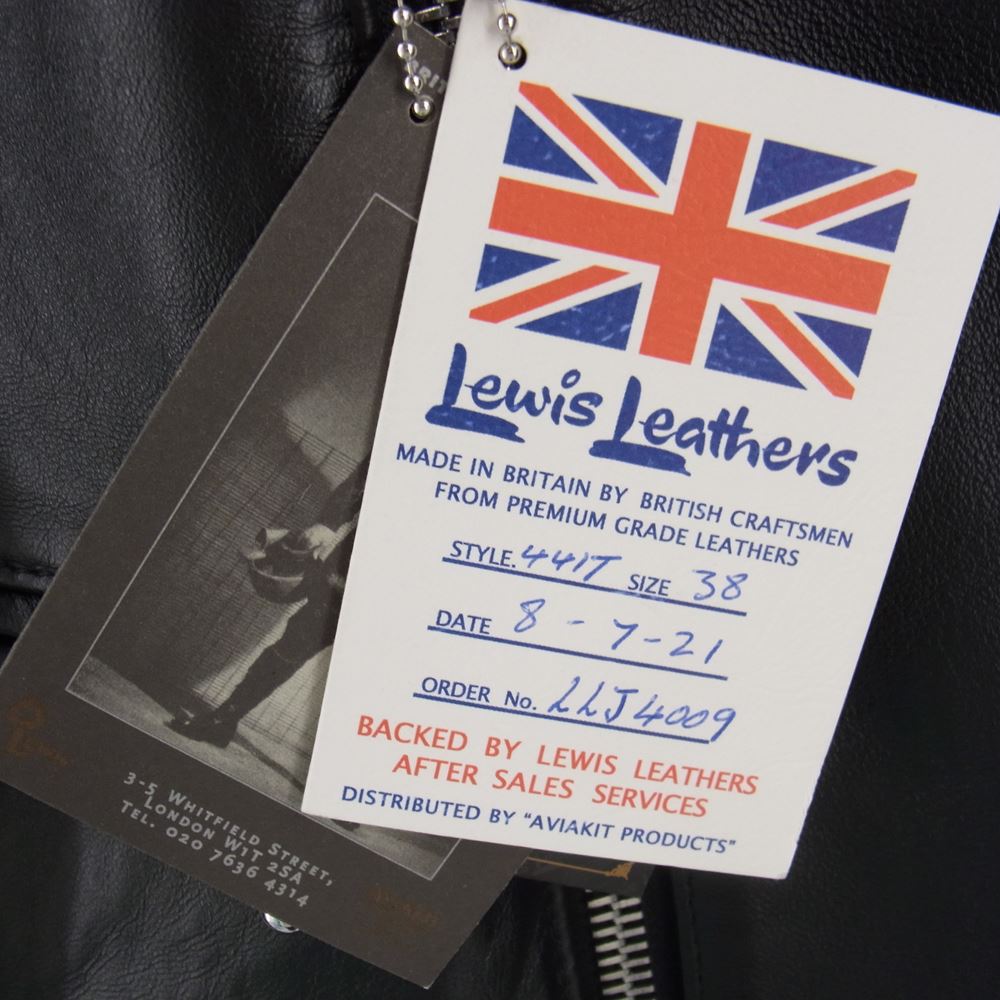 Lewis Leathers ルイスレザー 441T CYCLONE サイクロン タイトフィット ラットランドシープ ライダース ジャケット ブラック系 38【中古】