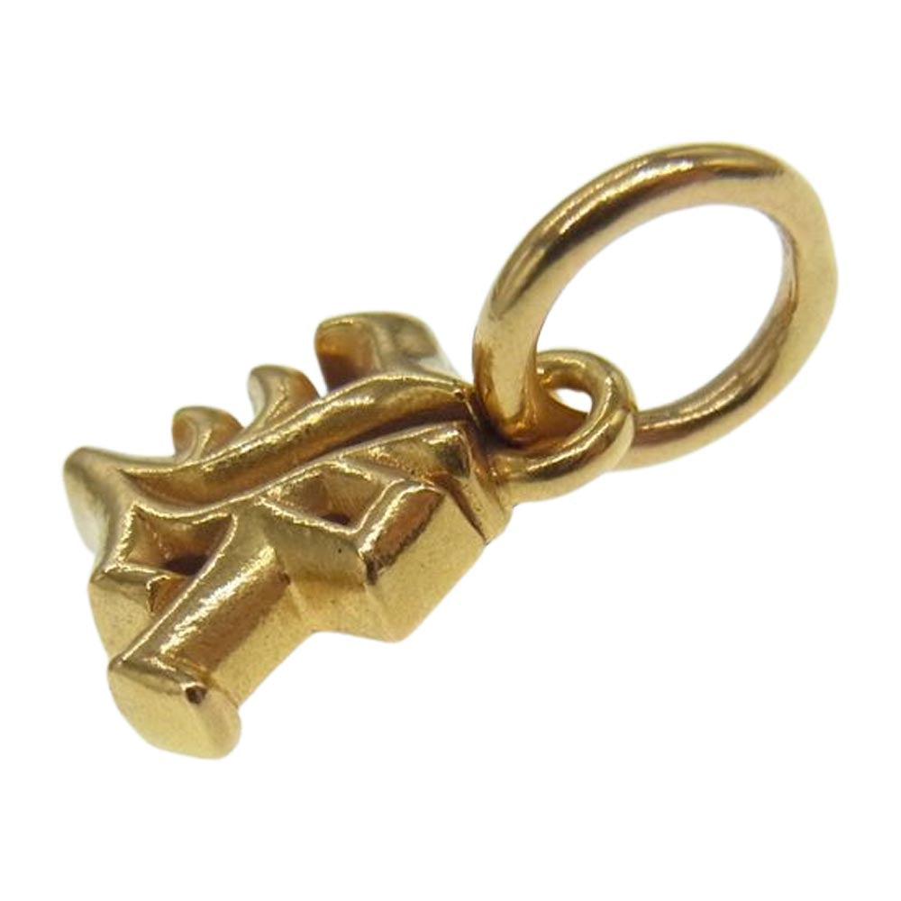 CHROME HEARTS クロムハーツ（原本有） 22K STACK ALPHABET アルファベット ミニ スタックチャーム K イニシャル ゴールド ペンダント ゴールド系【中古】