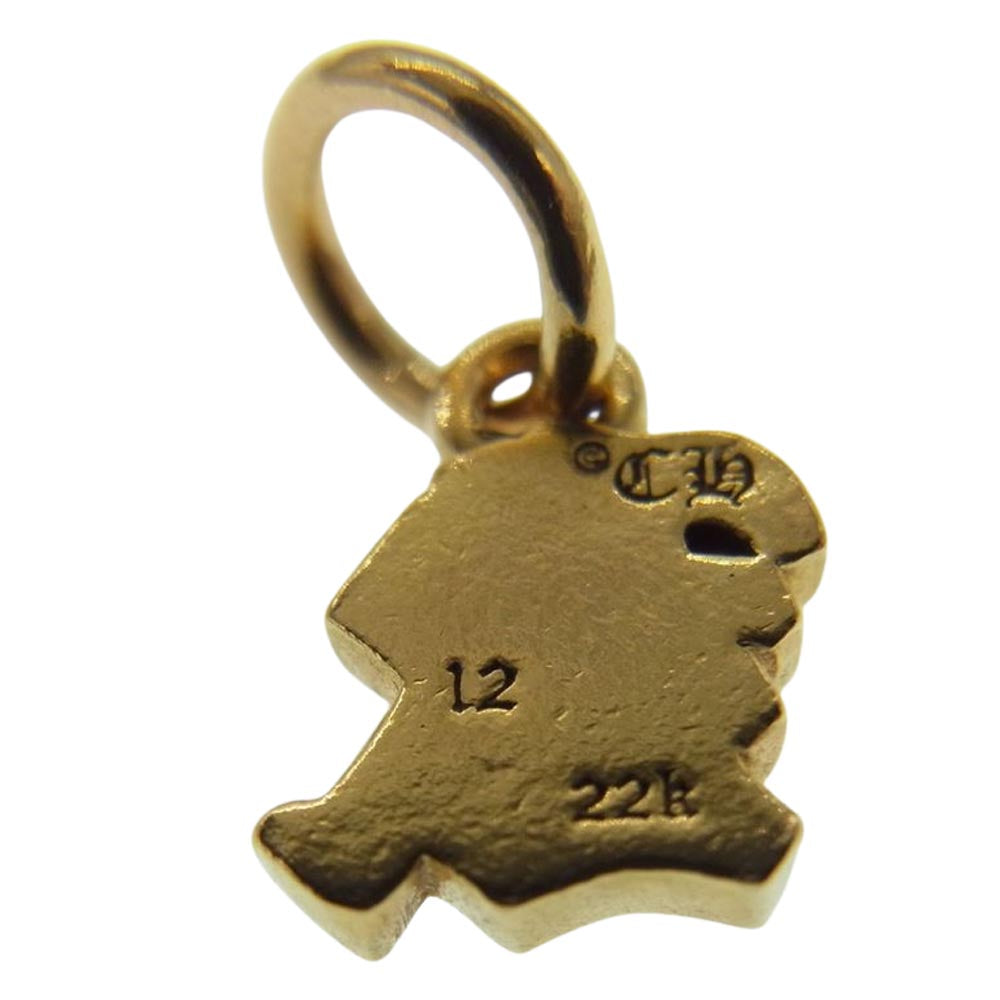 CHROME HEARTS クロムハーツ（原本有） 22K STACK ALPHABET アルファベット ミニ スタックチャーム K イニシャル ゴールド ペンダント ゴールド系【中古】