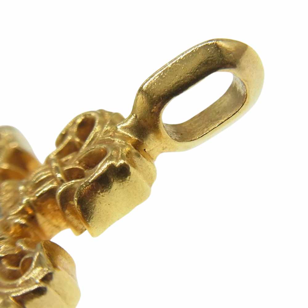CHROME HEARTS クロムハーツ（原本無） 購入店ギャランティ付属 22K CHARM FILIGREE TINY 1DMND タイニー フィリグリークロス 1ダイヤ ペンダント ゴールド系【中古】