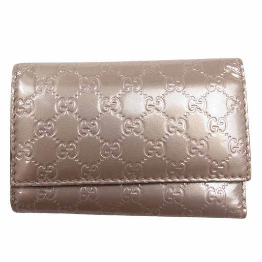 GUCCI グッチ 138093 マイクログッチ シマ エナメル 6連 キーケース ブロンズ系【中古】