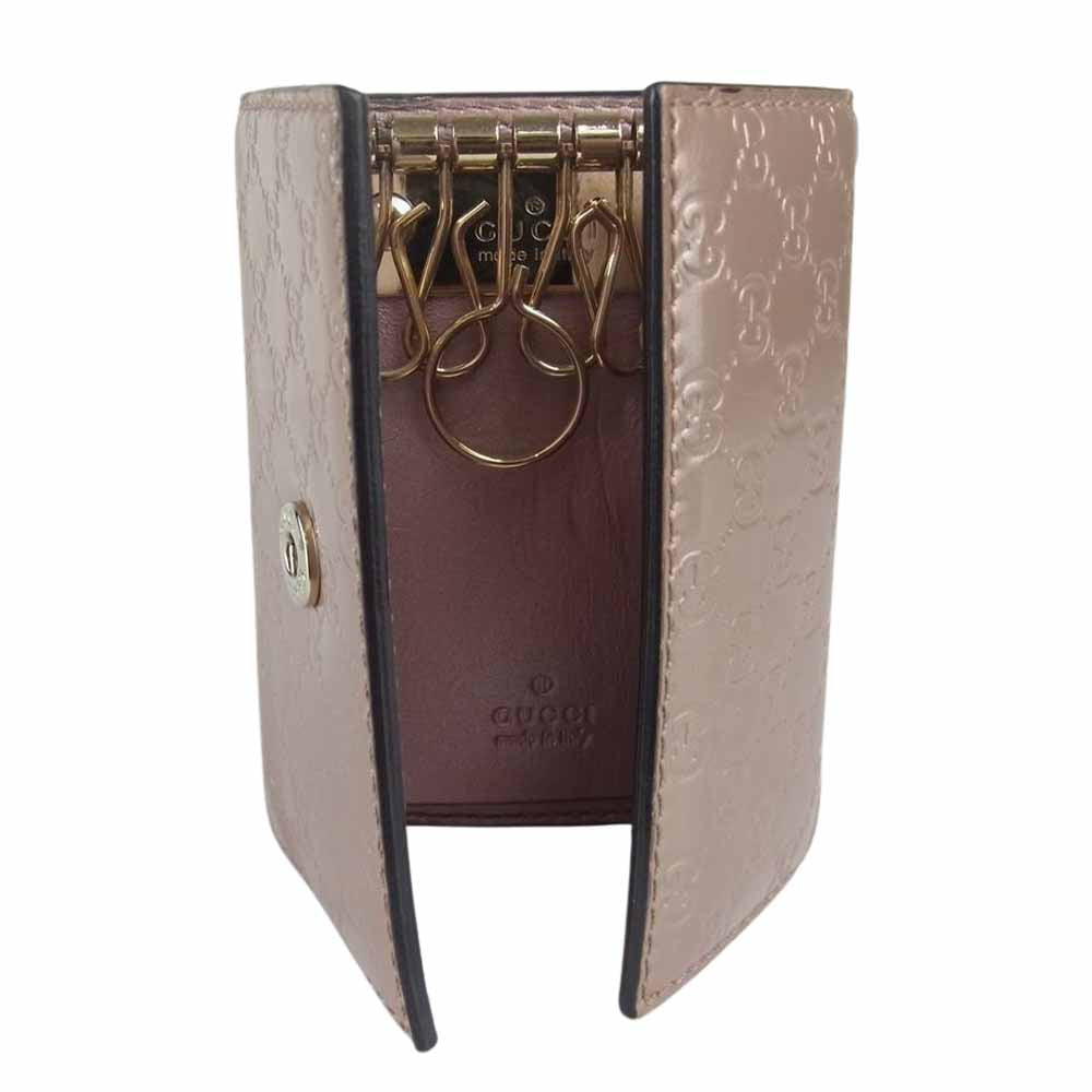 GUCCI グッチ 138093 マイクログッチ シマ エナメル 6連 キーケース ブロンズ系【中古】