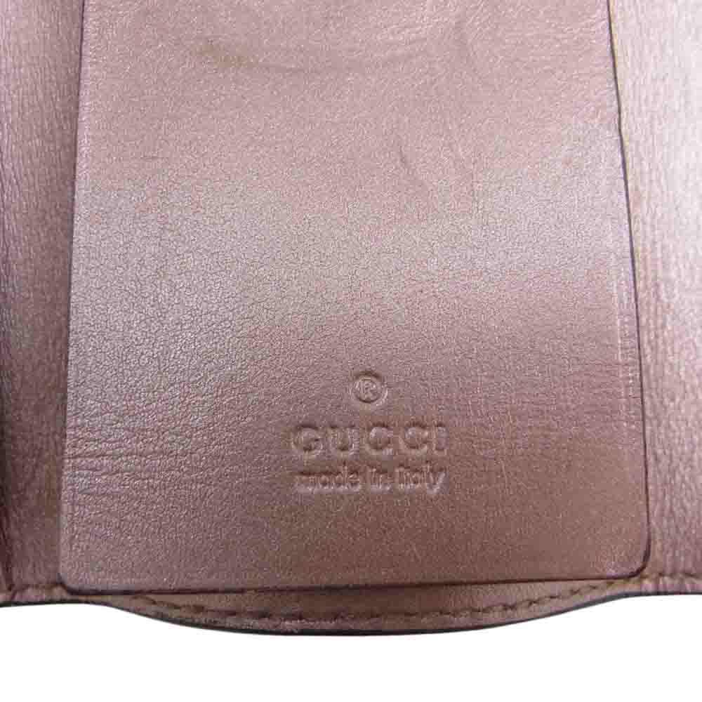 GUCCI グッチ 138093 マイクログッチ シマ エナメル 6連 キーケース ブロンズ系【中古】