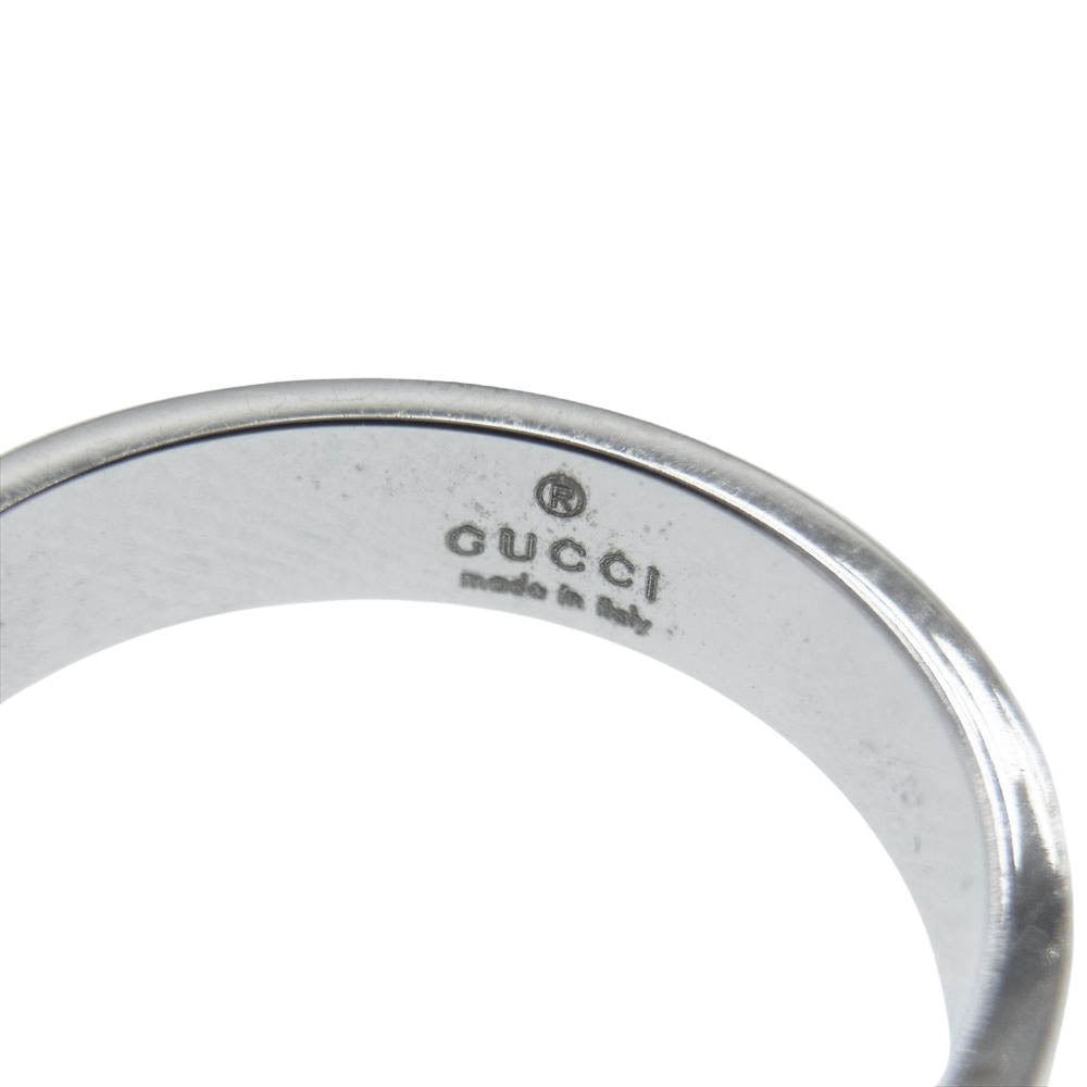 GUCCI グッチ K18WG ホワイトゴールド GG インターロッキングG リング シルバー系 10号【中古】