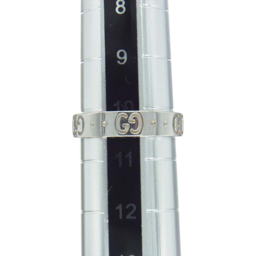 GUCCI グッチ K18WG ホワイトゴールド GG インターロッキングG リング シルバー系 10号【中古】