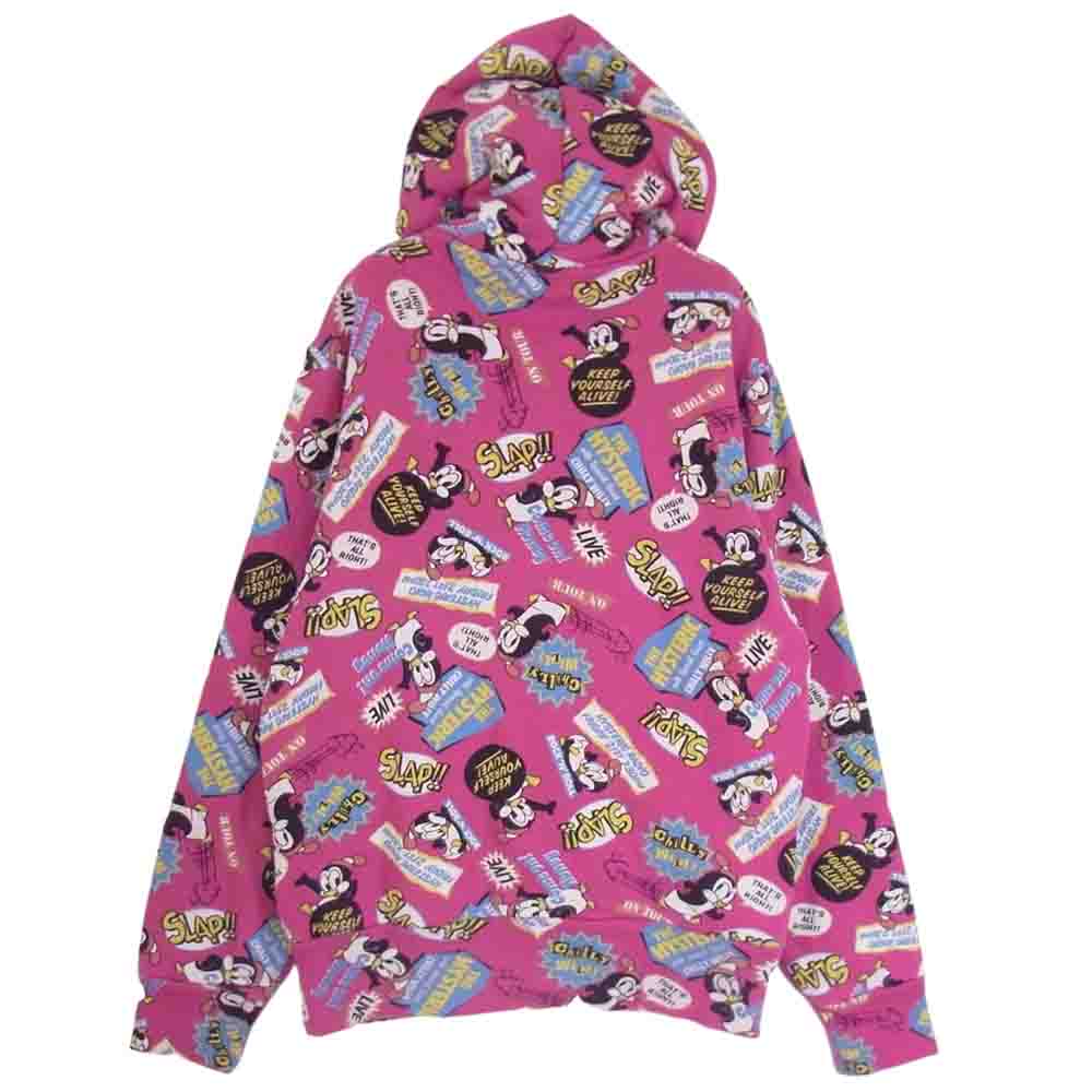 HYSTERIC GLAMOUR ヒステリックグラマー 0253CF06 CW CHILLY PUNKS総柄 PK ジップパーカー ピンク系 S【中古】