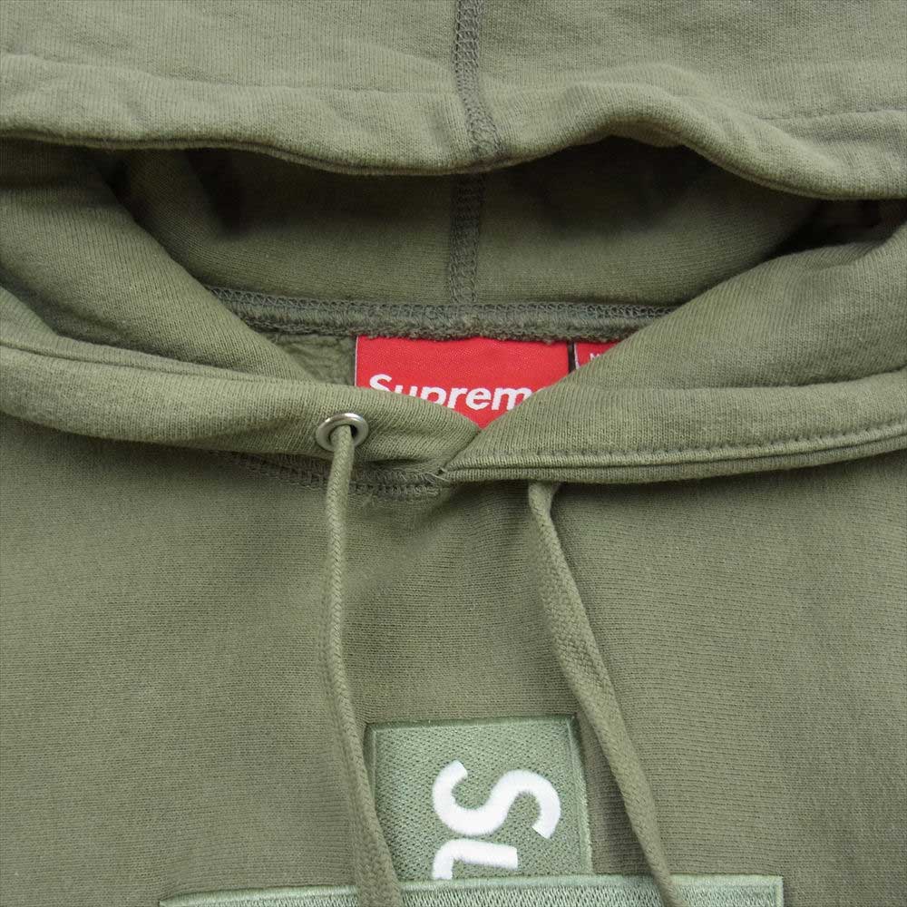 Supreme シュプリーム 20AW Cross Box Logo Hooded Sweatshirt クロス ボックス ロゴ フーデッド スウェット パーカー モスグリーン系 S【中古】
