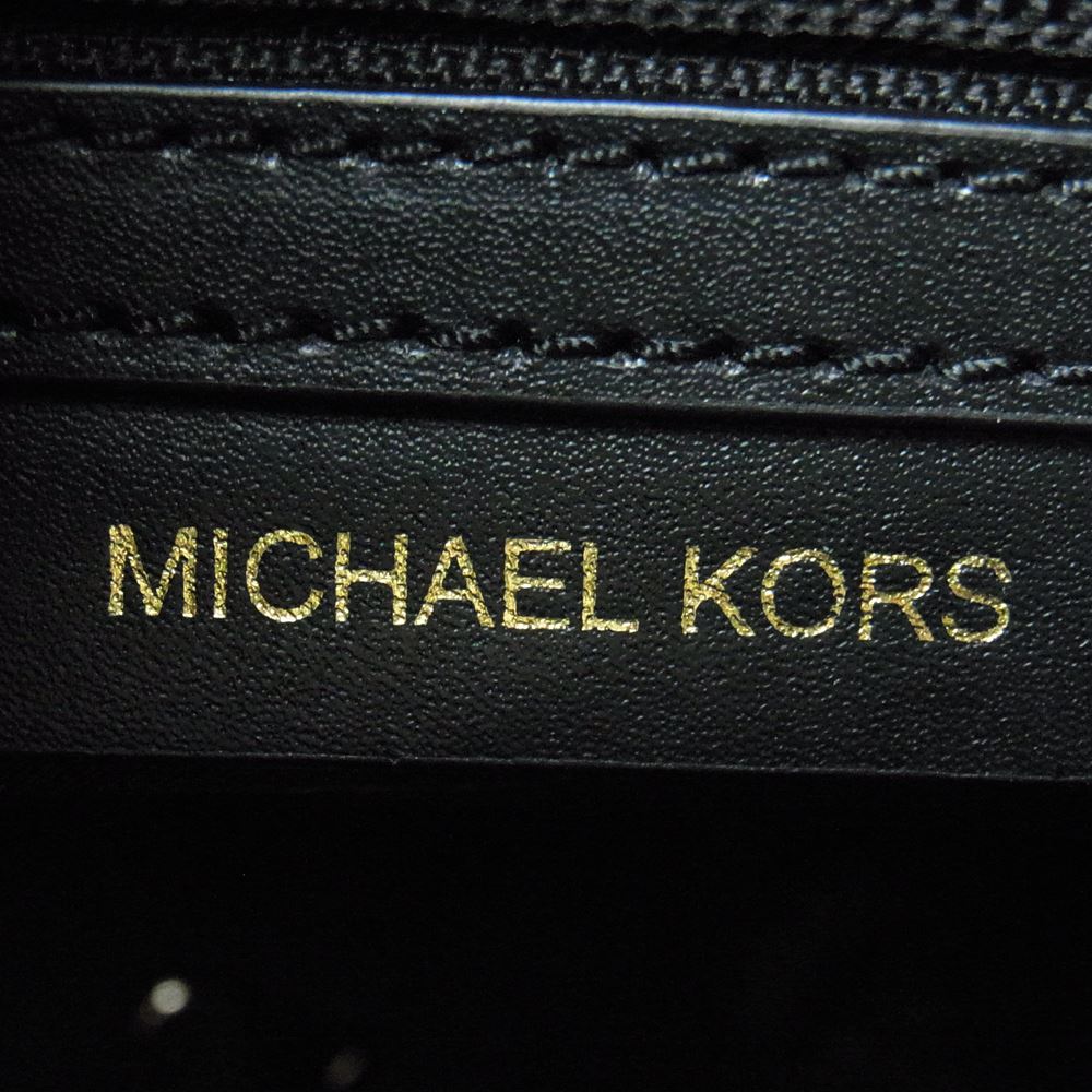 Michael Kors マイケルコース クロコ型押し 2WAY ショルダー ハンド バッグ ブラック系【中古】