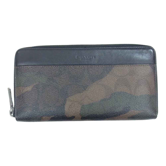 COACH コーチ F87189 シグネチャー カモフラ 長財布 ブラウン系【中古】