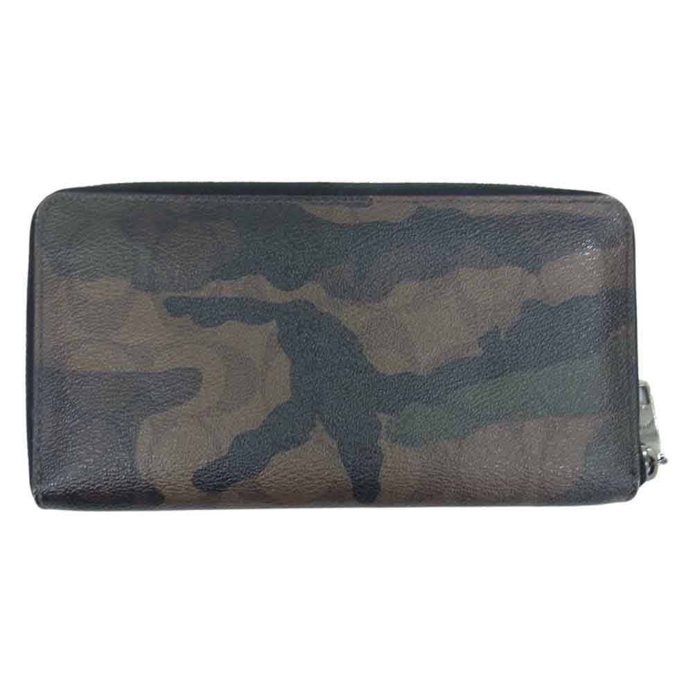 COACH コーチ F87189 シグネチャー カモフラ 長財布 ブラウン系【中古】