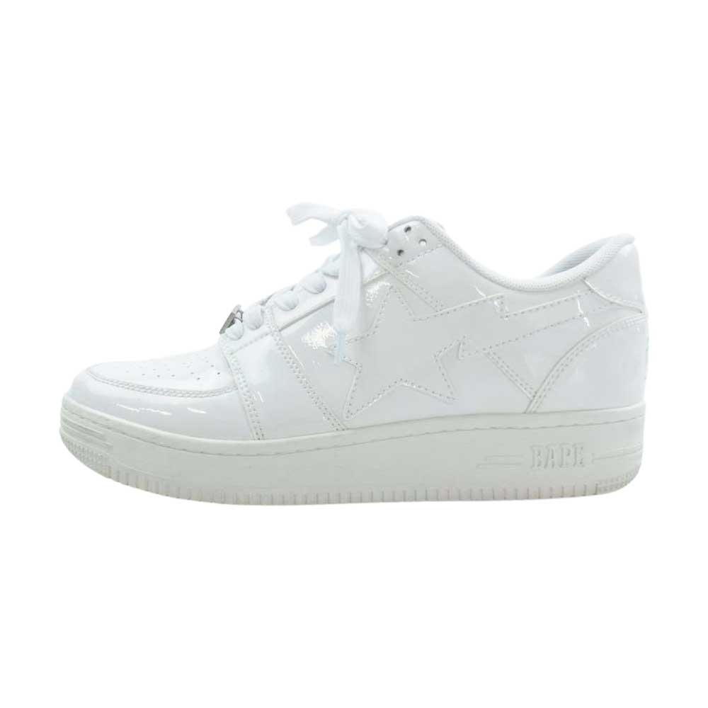 A BATHING APE アベイシングエイプ BAPE STA LOW ベイプ スター ローカット スニーカー ホワイト系 27ｃｍ【中古】