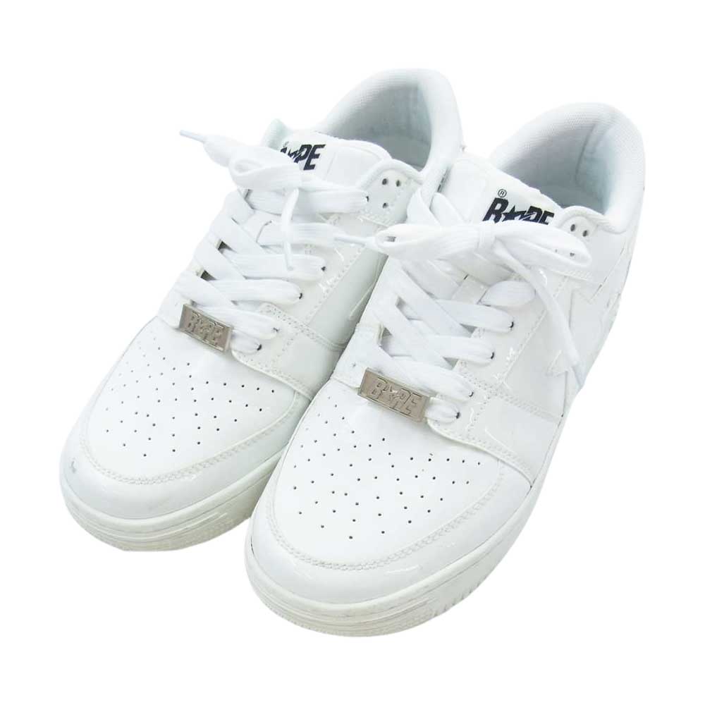 A BATHING APE アベイシングエイプ BAPE STA LOW ベイプ スター ローカット スニーカー ホワイト系 27ｃｍ【中古】