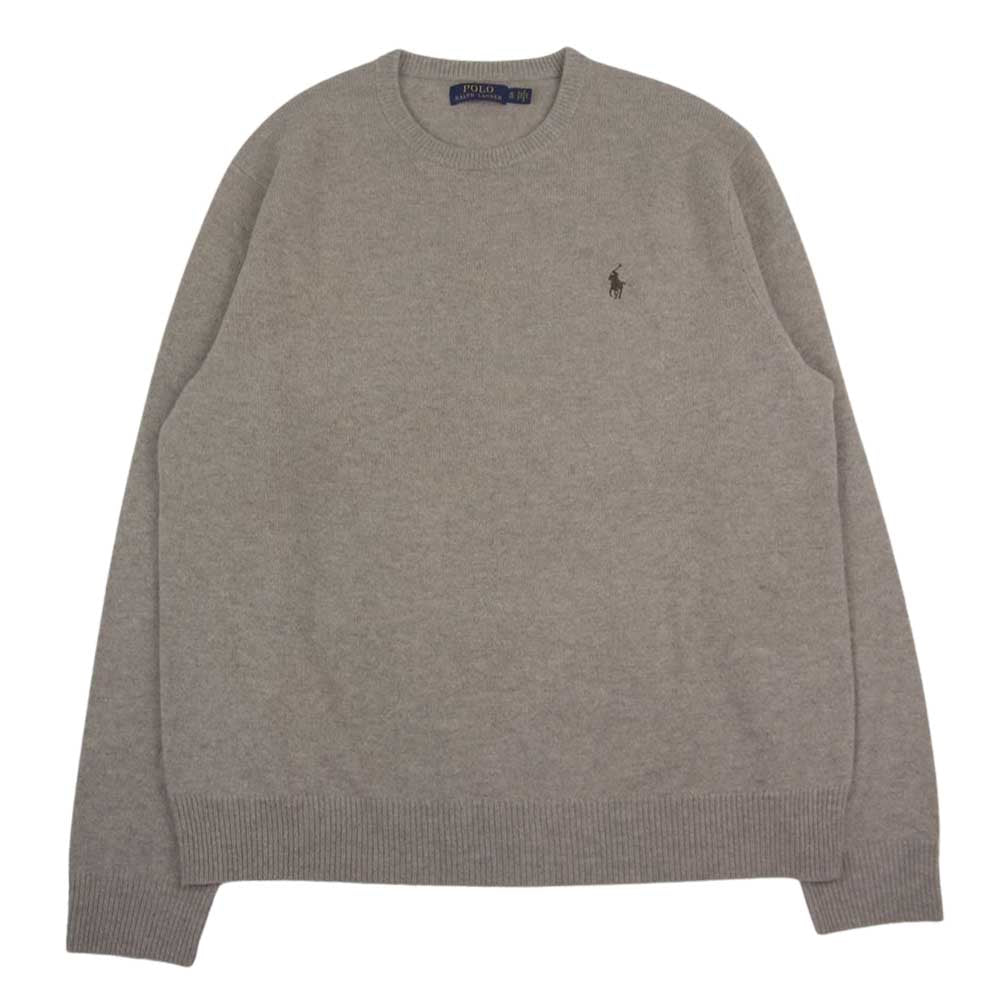 POLO RALPH LAUREN ポロ・ラルフローレン 刺繍 ニット セーター ベージュ系 XL【中古】