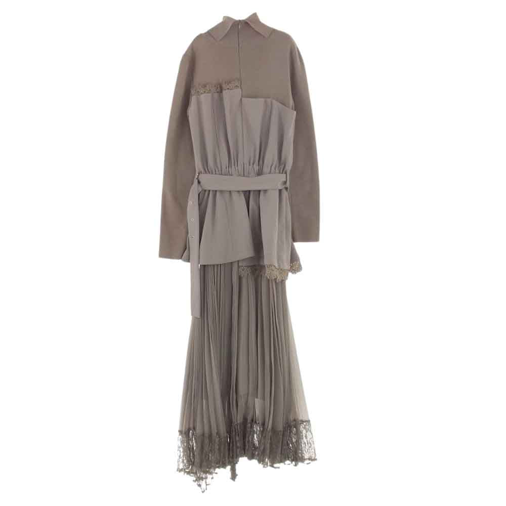 フレイ アイディー 18AW FWNO185068 ニット コンビ ミリタリー ワンピース ベージュ系 SIZE:0【中古】