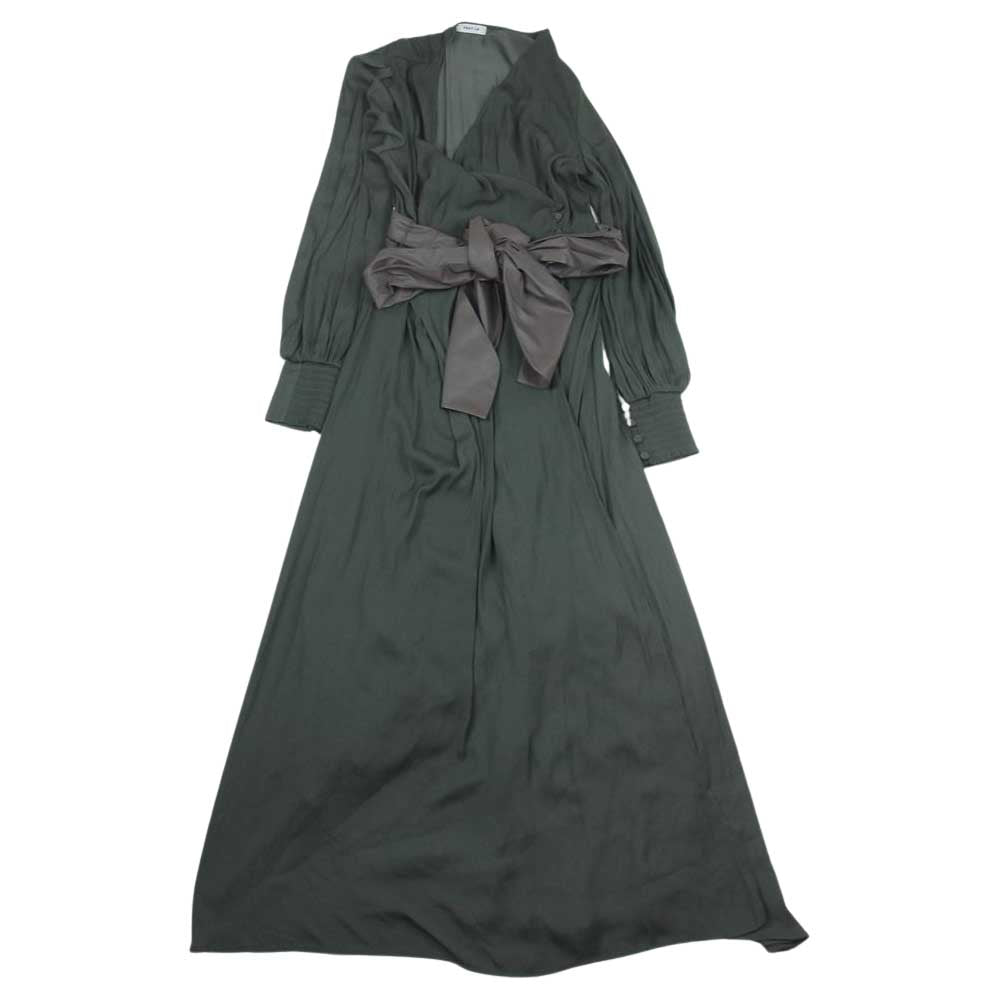 フレイ アイディー 21AW FWFO214109 2021年モデル レザー ベルテッド カシュクール ワンピース カーキ系 1【中古】