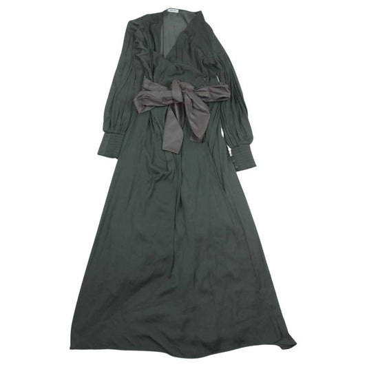 フレイ アイディー 21AW FWFO214109 2021年モデル レザー ベルテッド カシュクール ワンピース カーキ系 1【中古】