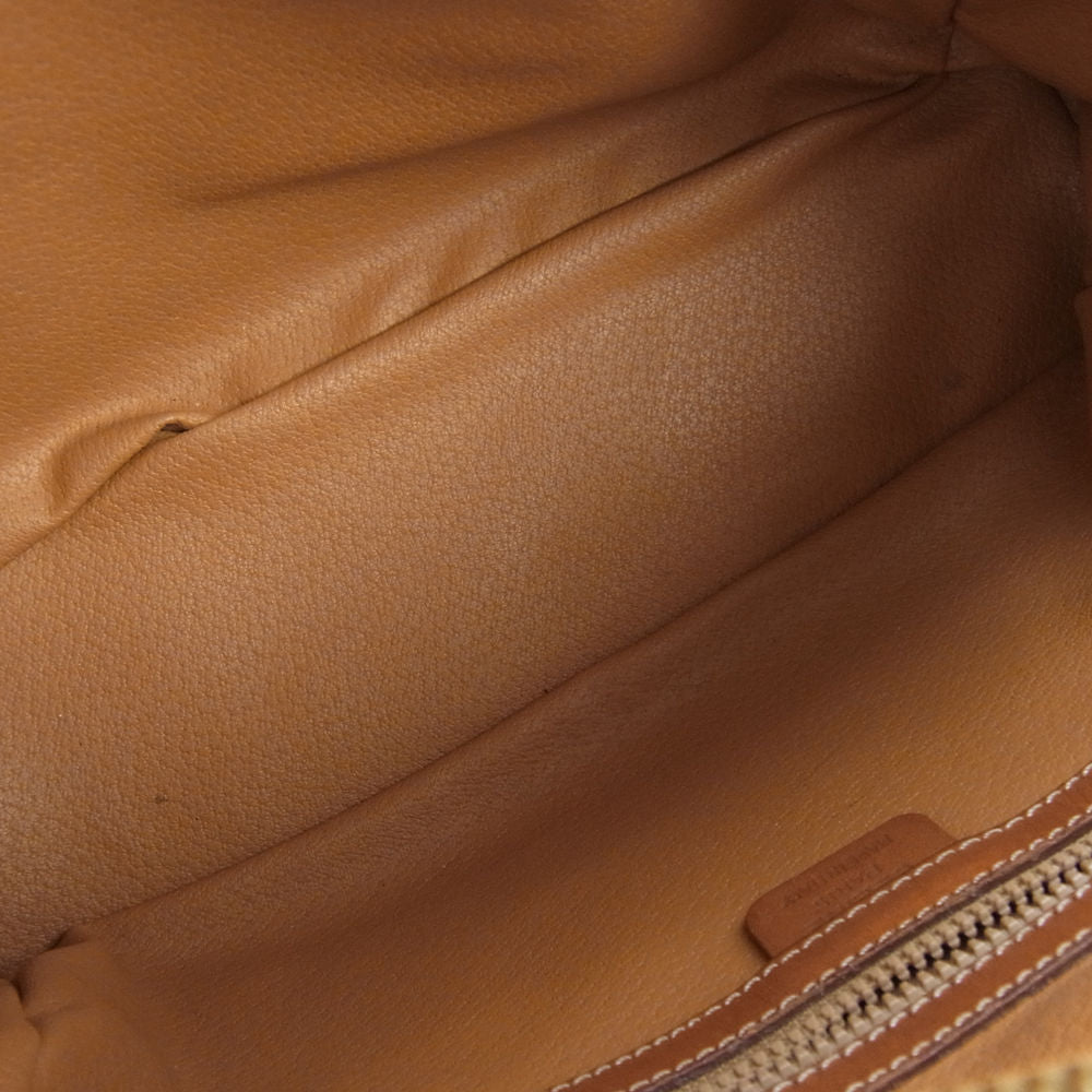 CELINE セリーヌ オールド マカダム柄 ハンドバッグ ブラウン系【中古】