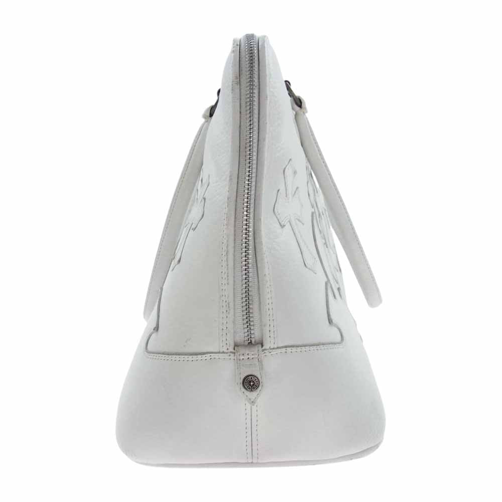 CHROME HEARTS クロムハーツ（原本無） MO BAG セメタリークロス フレア チャーム付 レザー バッグ ホワイト ホワイト系【中古】