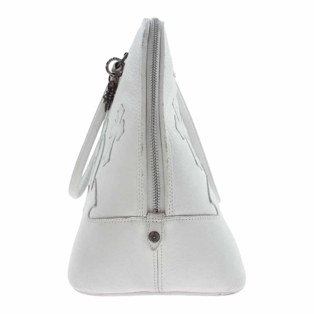 CHROME HEARTS クロムハーツ（原本無） MO BAG セメタリークロス フレア チャーム付 レザー バッグ ホワイト ホワイト系【中古】