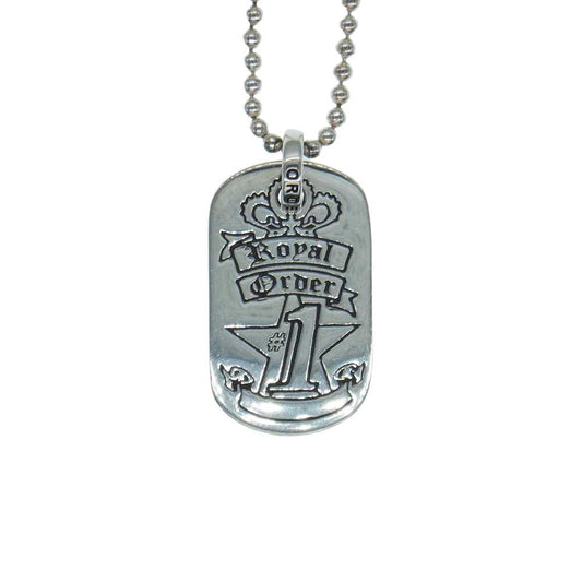 ROYAL ORDER ロイヤルオーダー ドッグタグ ペンダントトップ ネックレス シルバー系【中古】