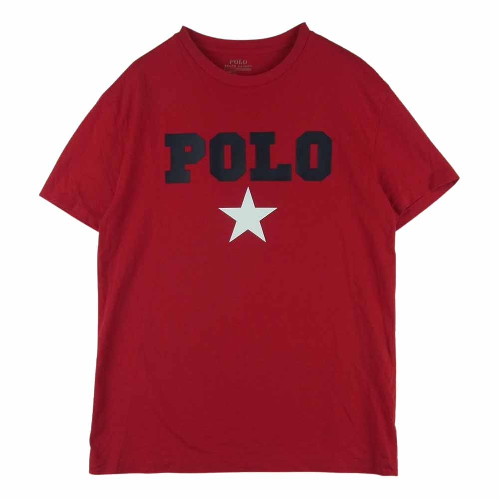 POLO RALPH LAUREN ポロ・ラルフローレン POLO スター ラバー ロゴ 半袖 Tシャツ ベトナム製 レッド系 XS【中古】