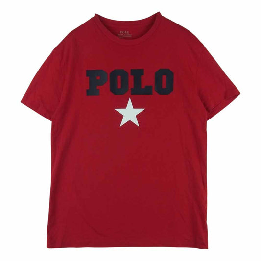 POLO RALPH LAUREN ポロ・ラルフローレン POLO スター ラバー ロゴ 半袖 Tシャツ ベトナム製 レッド系 XS【中古】