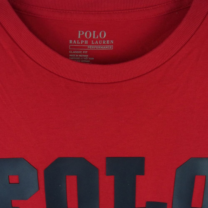 POLO RALPH LAUREN ポロ・ラルフローレン POLO スター ラバー ロゴ 半袖 Tシャツ ベトナム製 レッド系 XS【中古】